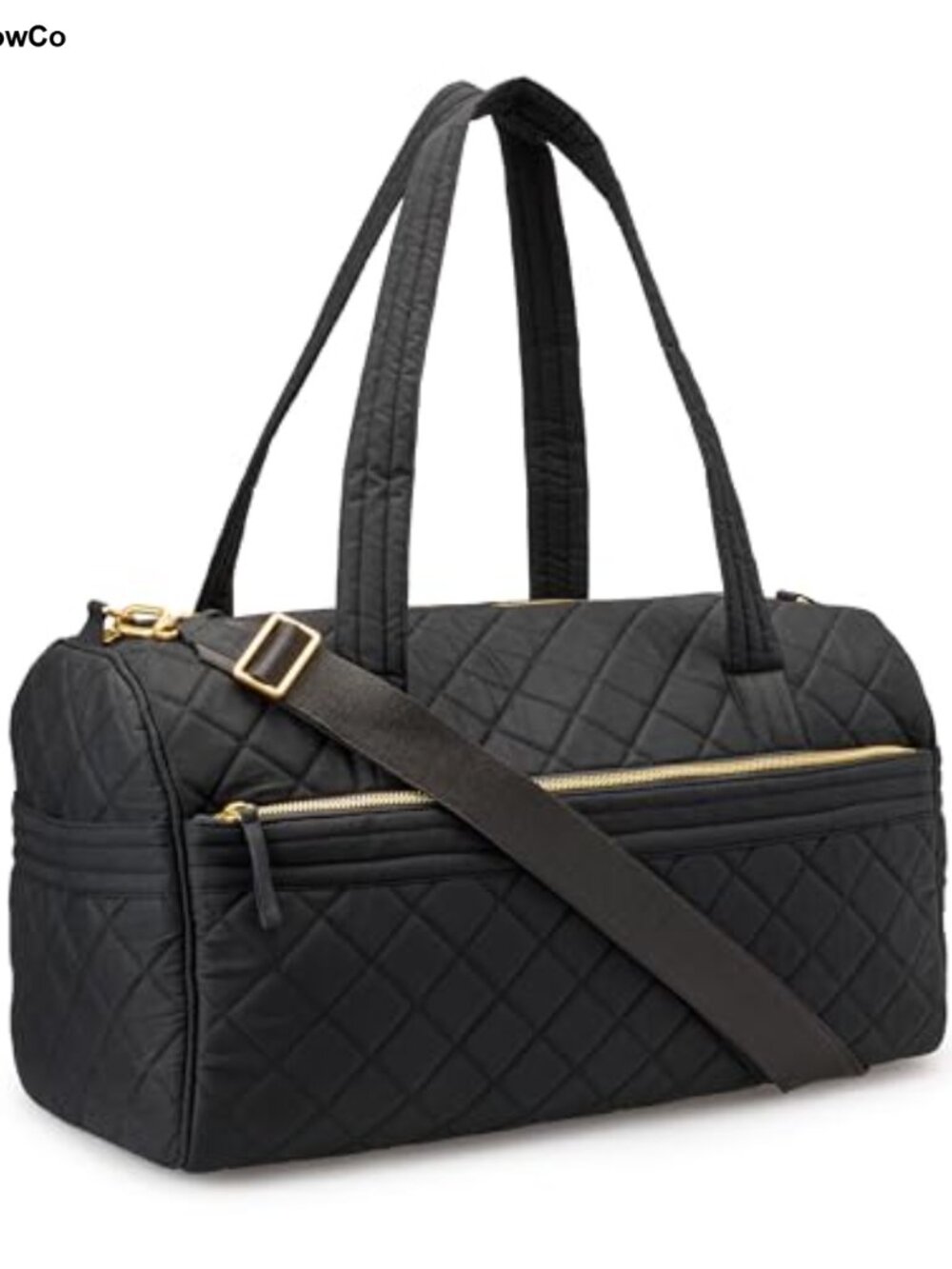 Quilted Weekender Duffel Gym Travel Bag with Trolley Sleeve
